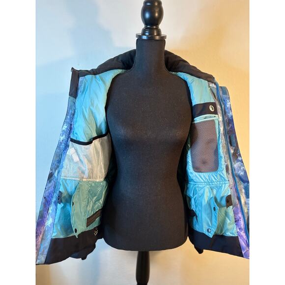 OBERMEYER Teen McKenna Jacket Multicolor artistic print & black color blocks - Picture 3 of 8